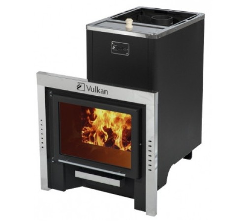 Печь для бани Вулкан Эльбрус 20 с баком Панорама