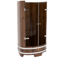 Душевая кабина Bentwood из мореной лиственницы премиум со стеклянными дверцами