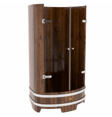 Душевая кабина Bentwood из мореной лиственницы премиум со стеклянными дверцами