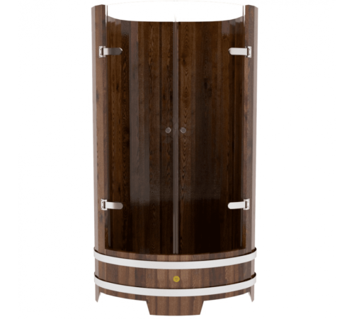 Душевая кабина Bentwood из мореной лиственницы премиум со стеклянными дверцами