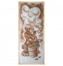 Дверь из массива "Мишка в бане" 1900х700 мм