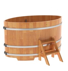 Купель овальная, сращенные ламели из лиственницы, 1,15х1,83