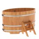 Купель овальная, сращенные ламели из лиственницы, 1,15х1,83