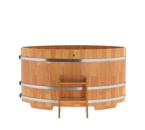 Купель овальная, сращенные ламели из лиственницы, 1,15х1,83