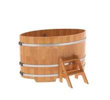 Купель овальная, сращенные ламели из лиственницы, 1,08х1,75