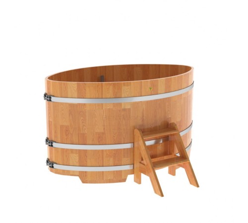 Купель овальная, сращенные ламели из лиственницы, 1,08х1,75