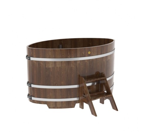 Купель овальная, сращенные ламели из лиственницы, 1,08х1,75