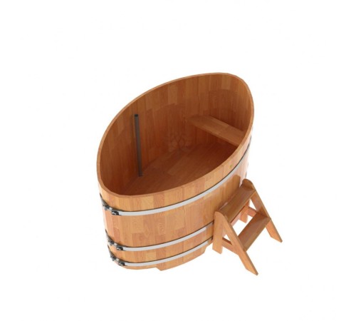 Купель овальная, сращенные ламели из лиственницы, 1,08х1,75