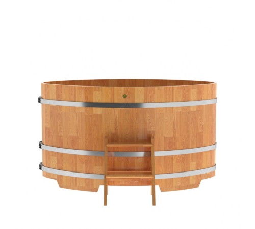 Купель овальная, сращенные ламели из лиственницы, 1,08х1,75