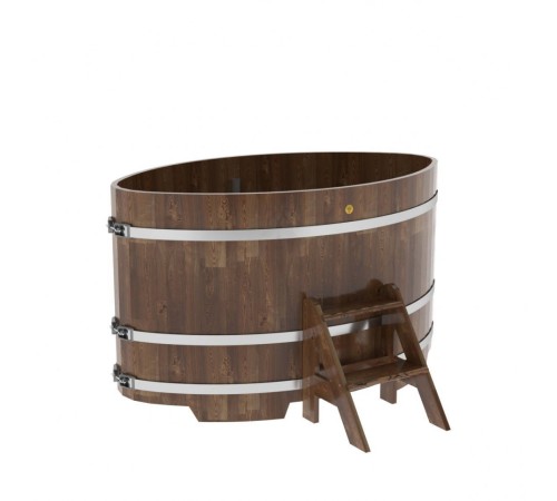 Купель овальная, сращенные ламели из лиственницы, 1,02х1,68