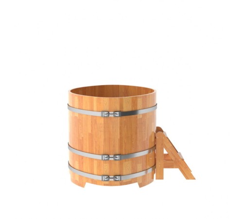 Купель овальная, сращенные ламели из лиственницы, 1,02х1,68