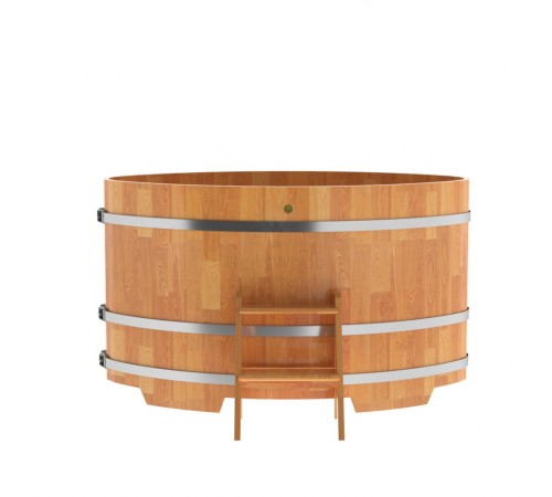 Купель овальная, сращенные ламели из лиственницы, 1,02х1,68