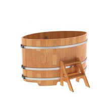 Купель овальная, сращенные ламели из лиственницы, 1,02х1,68