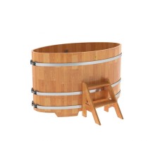 Купель овальная, сращенные ламели из лиственницы, 0,92х1,66