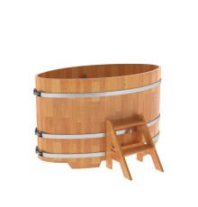 Купель овальная, сращенные ламели из лиственницы, 0,92х1,66