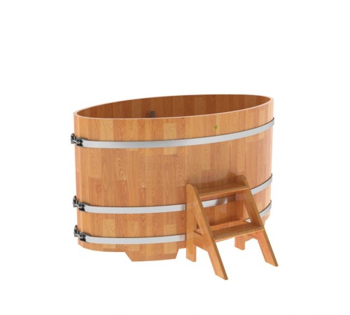 Купель овальная, сращенные ламели из лиственницы, 0,92х1,66