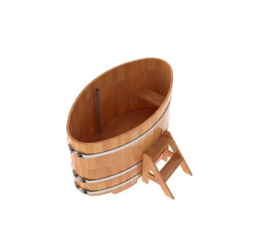 Купель овальная, сращенные ламели из лиственницы, 0,92х1,66