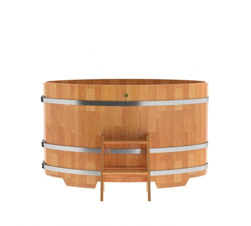 Купель овальная, сращенные ламели из лиственницы, 0,92х1,66