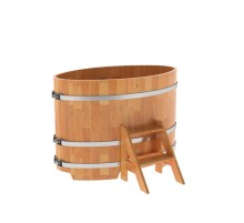 Купель овальная, сращенные ламели из лиственницы, 0,80х1,42