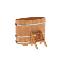 Купель овальная, сращенные ламели из лиственницы, 0,69х1,31