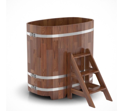 Купель овальная, сращенные ламели из лиственницы, 0,69х1,31