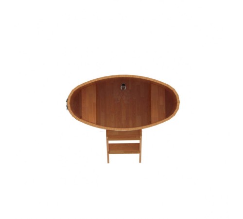 Купель овальная, сращенные ламели из лиственницы, 0,69х1,31