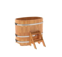 Купель овальная, сращенные ламели из лиственницы, 0,76х1,16