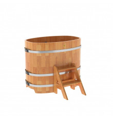 Купель овальная, сращенные ламели из лиственницы, 0,76х1,16