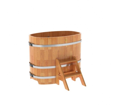 Купель овальная, сращенные ламели из лиственницы, 0,76х1,16