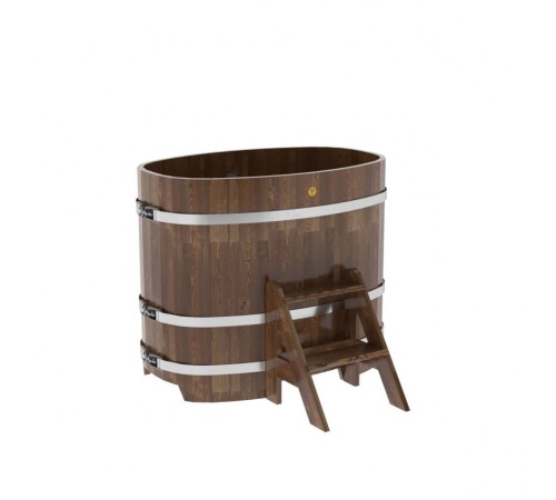 Купель овальная, сращенные ламели из лиственницы, 0,76х1,16