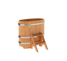 Купель овальная, сращенные ламели из лиственницы, 0.59х1.06