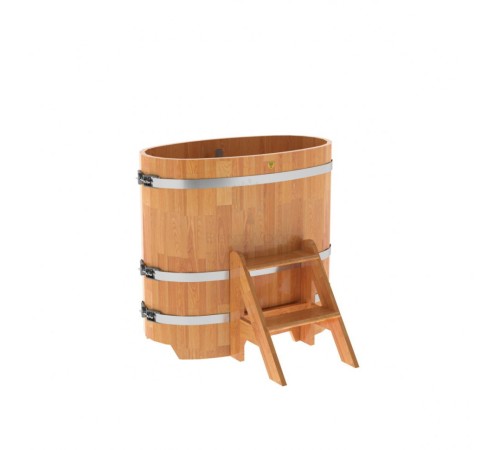 Купель овальная, сращенные ламели из лиственницы, 0.59х1.06