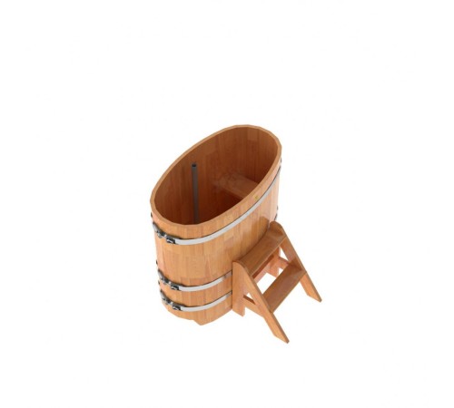 Купель овальная, сращенные ламели из лиственницы, 0.59х1.06