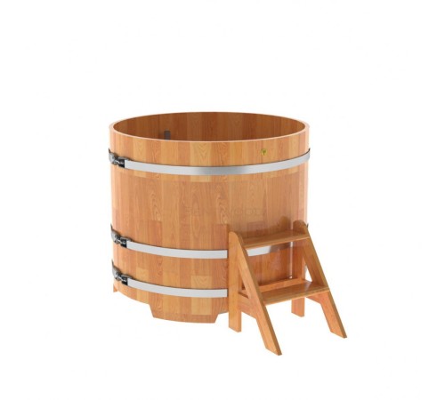 Купель круглая, сращенные ламели из лиственницы, диаметр 1.17