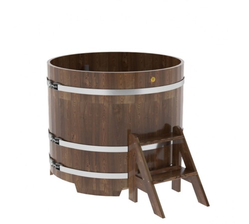 Купель круглая, сращенные ламели из лиственницы, диаметр 1.17