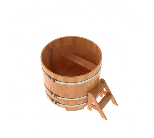 Купель круглая, сращенные ламели из лиственницы, диаметр 1.17