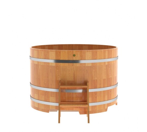 Купель круглая, сращенные ламели из лиственницы, диаметр 1.50