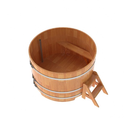 Купель круглая, сращенные ламели из лиственницы, диаметр 1.50