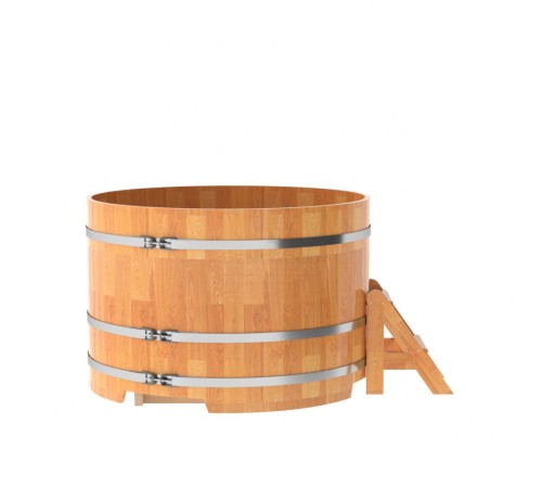 Купель круглая, сращенные ламели из лиственницы, диаметр 1.50