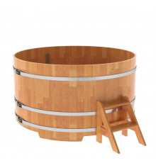Купель круглая, сращенные ламели из лиственницы, диаметр 1.80