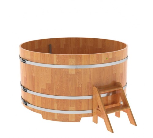 Купель круглая, сращенные ламели из лиственницы, диаметр 1.80