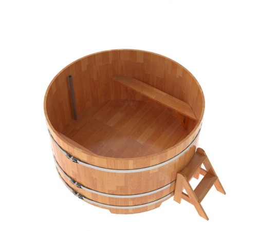 Купель круглая, сращенные ламели из лиственницы, диаметр 1.80