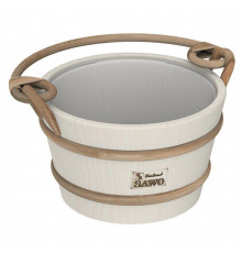 Шайка деревянная 4 л. с пластиковой вставкой Sawo 341-A (осина)