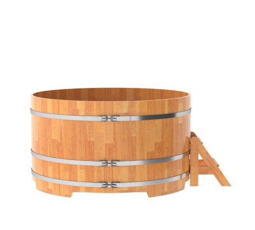 Купель круглая, сращенные ламели из лиственницы, диаметр 2.0