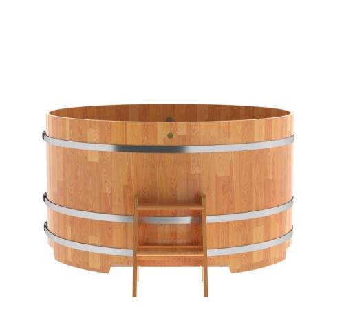 Купель круглая, сращенные ламели из лиственницы, диаметр 2.0