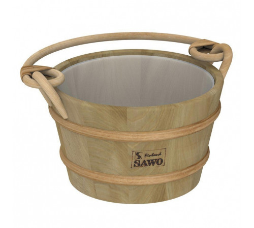 Шайка деревянная 4 л. с пластиковой вставкой Sawo 341-D (кедр)