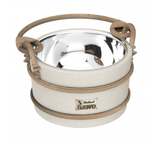 Шайка деревянная 5 л. со стальной вставкой Sawo 371-MA (осина)