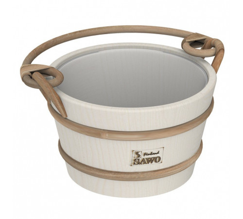 Ведро деревянное Sawo 341-A из осины 4 л (с пластиковой вставкой)