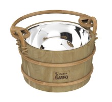 Ведро деревянное Sawo 341-МD из кедра 3 л (со вставкой из нержавейки)