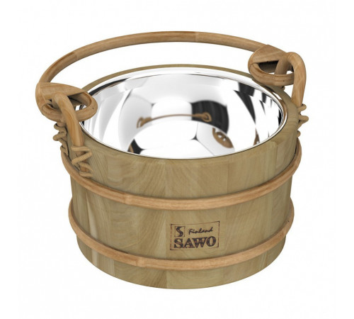 Ведро деревянное Sawo 341-МD из кедра 3 л (со вставкой из нержавейки)